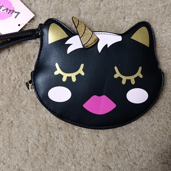 Betsey Johnson Handbags - *Sale* Betsey Johnson black kitty unicorn wristlet